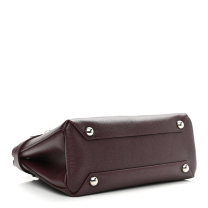 Burberry Grainy Calfskin House Check Small Banner Tote Mahogany Red 4 of 14