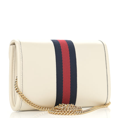 Gucci Textured Calfskin Web Mini Rajah Slim Flap Shoulder Bag Mystic White 3 of 11