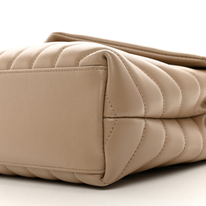 Saint Laurent Calfskin Y Quilted Monogram Small Loulou Chain Satchel Dark Beige 10 of 11