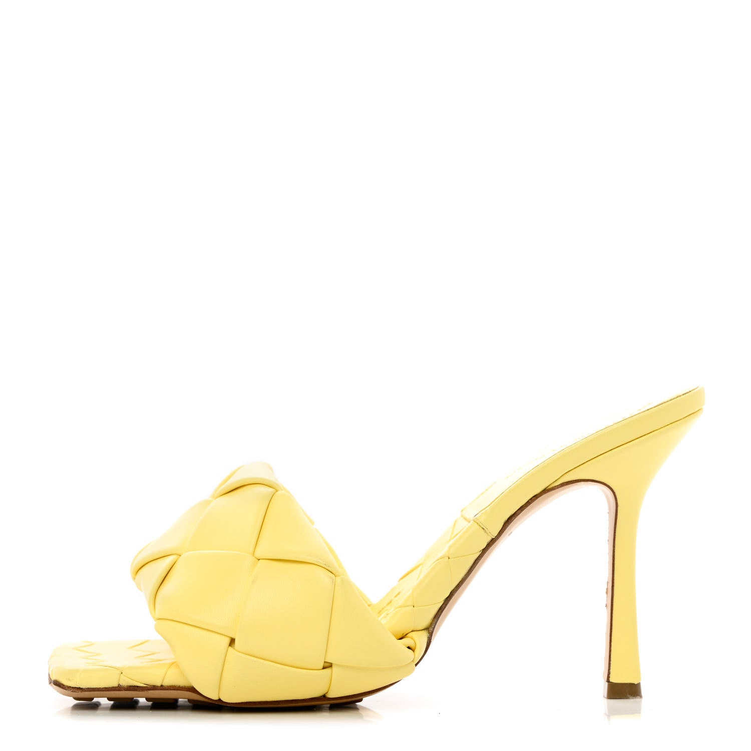 Bottega Veneta Nappa Maxi Intrecciato Lido 90mm Mule Sandals 39 Lemonade 1 of 8
