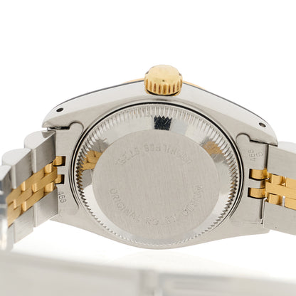 Rolex Stainless Steel 18K Yellow Gold 26mm Oyster Perpetual Datejust Watch Black Tapestry 69173 4 of 4