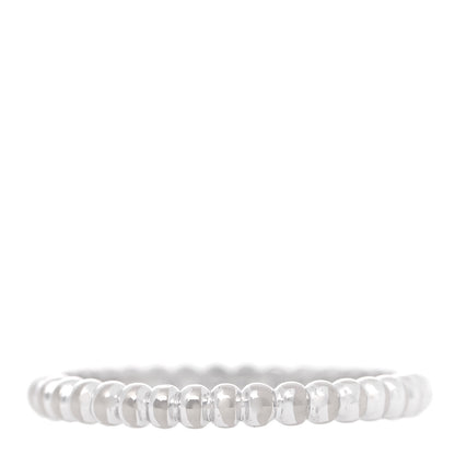 Van Cleef & Arpels 18K White Gold Small Perlee Ring 53 6.5 1 of 6