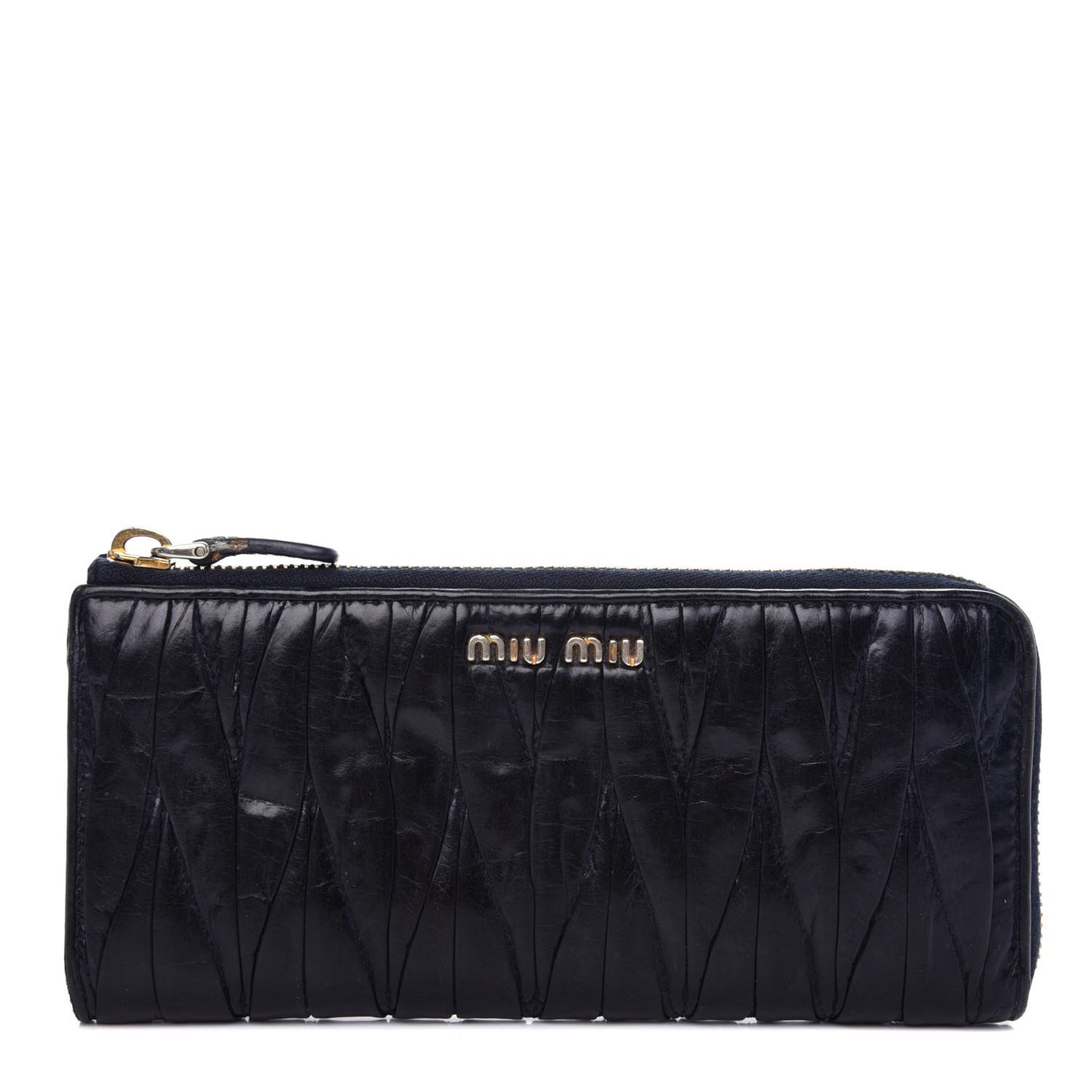 Nappa Matelasse Lux Zip Around Wallet Bluette