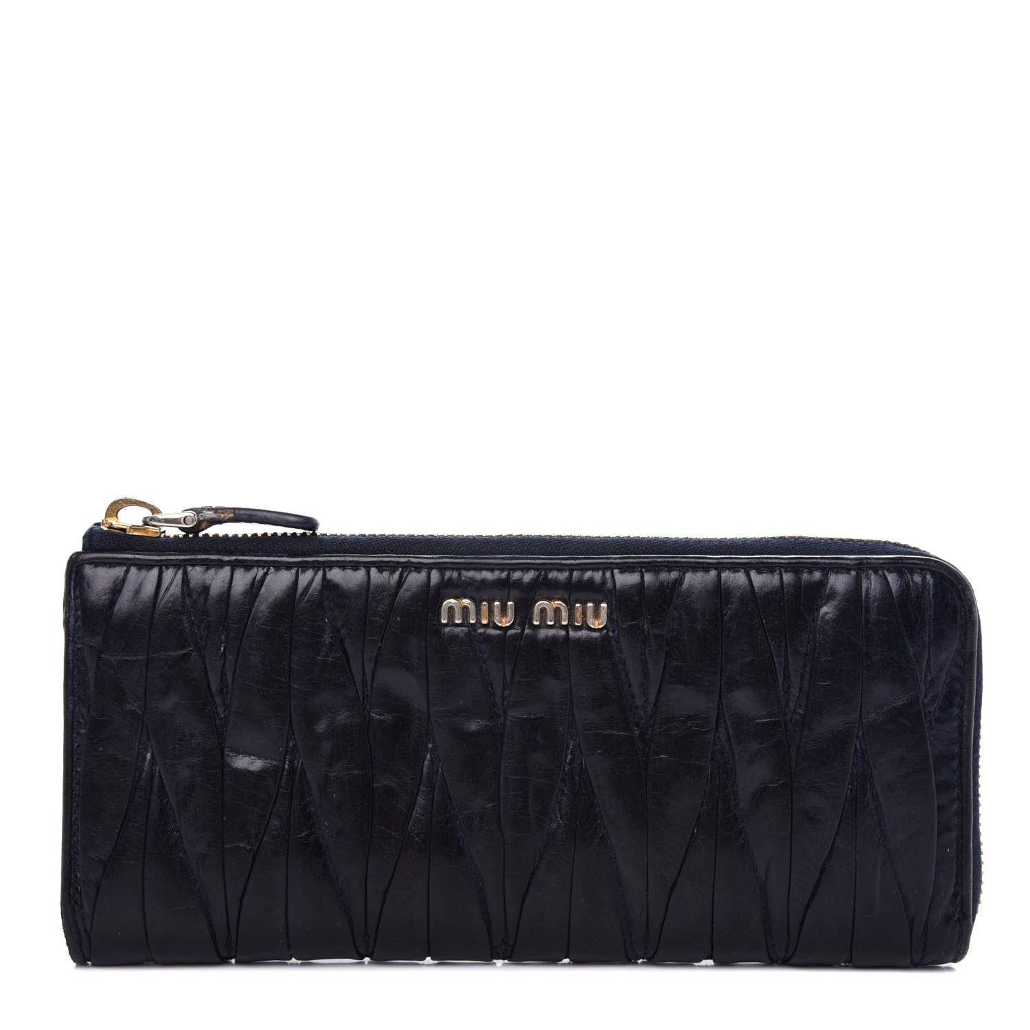 Miu Miu Nappa Matelasse Lux Zip Around Wallet Bluette 1 of 8