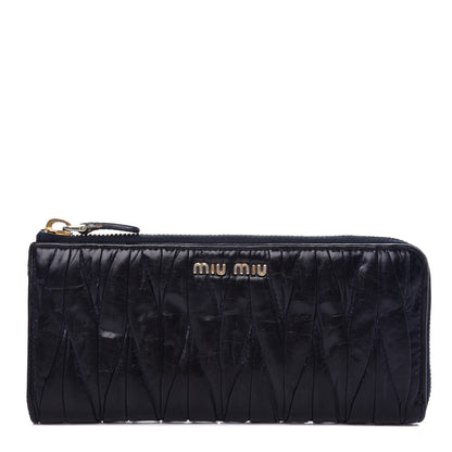Miu Miu Nappa Matelasse Lux Zip Around Wallet Bluette 1 of 8