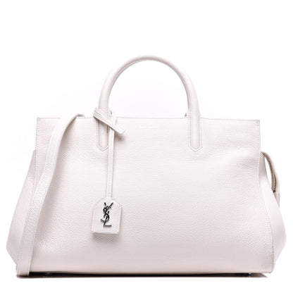 Saint Laurent Grained Calfskin Small Rive Gauche White 1 of 10