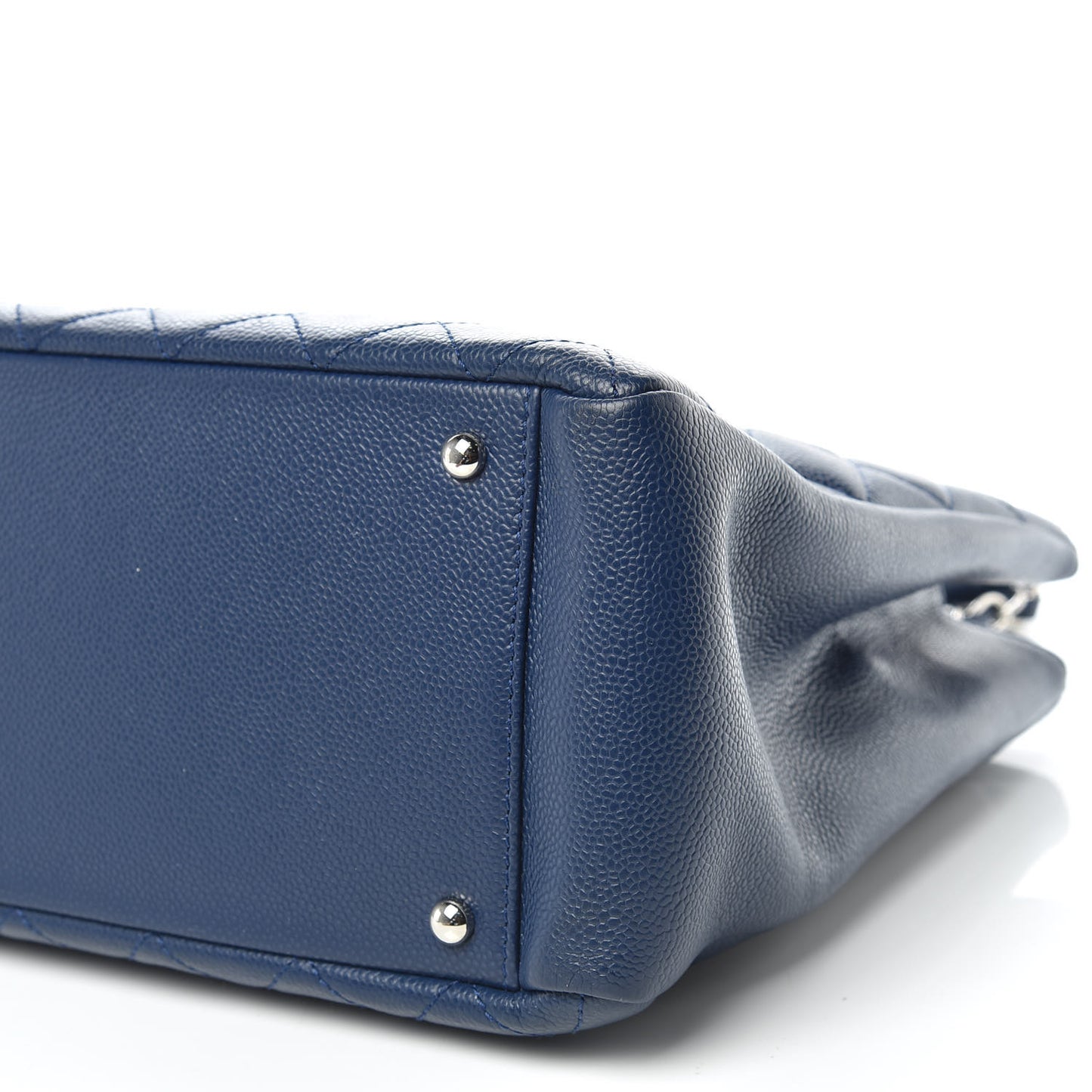 Caviar Quilted XL Grand Shopping Tote GST Navy Blue