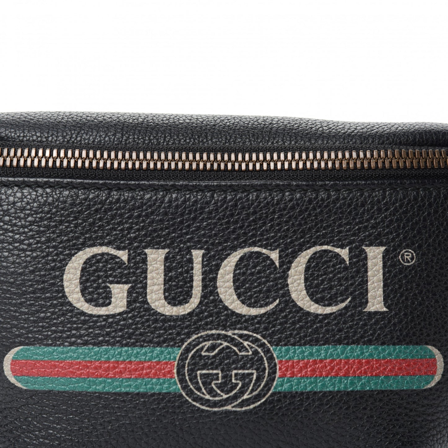 Grained Calfskin Small Logo Belt Bag Black