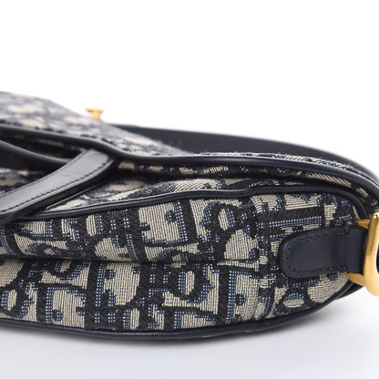 Christian Dior Oblique Mini Saddle Bag Blue 8 of 11