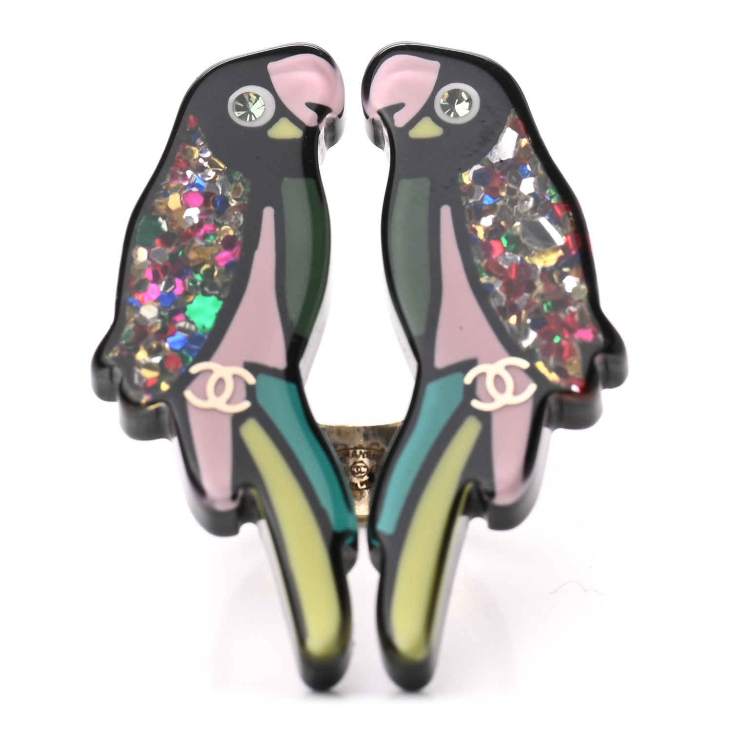 Chanel Resin Parrot CC Ring 52 6 Multicolor 1 of 4