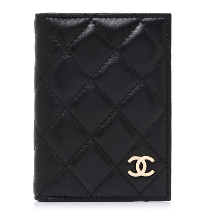 Chanel Lambskin Quilted Card Holder Wallet Black 1 of 8