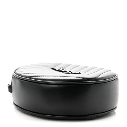 Saint Laurent Calfskin Matelasse Chevron Round Vinyle Camera Bag Black 4 of 10