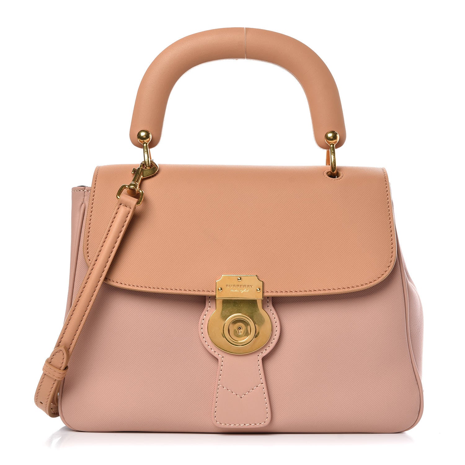 Burberry Trench Calfskin Medium DK88 Top Handle Bag Ash Rose Clementine 1 of 9