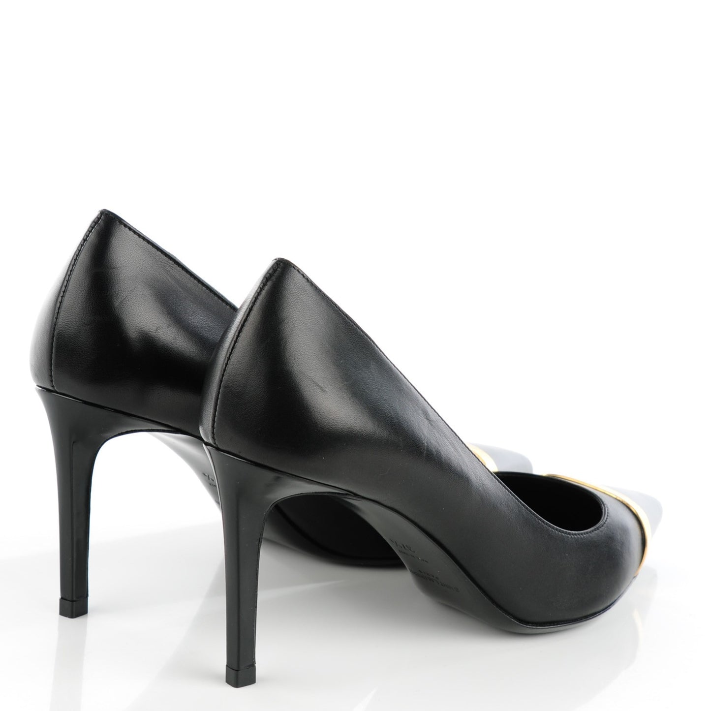 Leather Classic Paris 80 Cap Toe Escarpin Pumps 37.5 Black