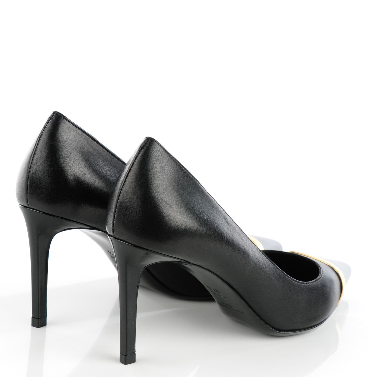 Saint Laurent Leather Classic Paris 80 Cap Toe Escarpin Pumps 37.5 Black 4 of 7