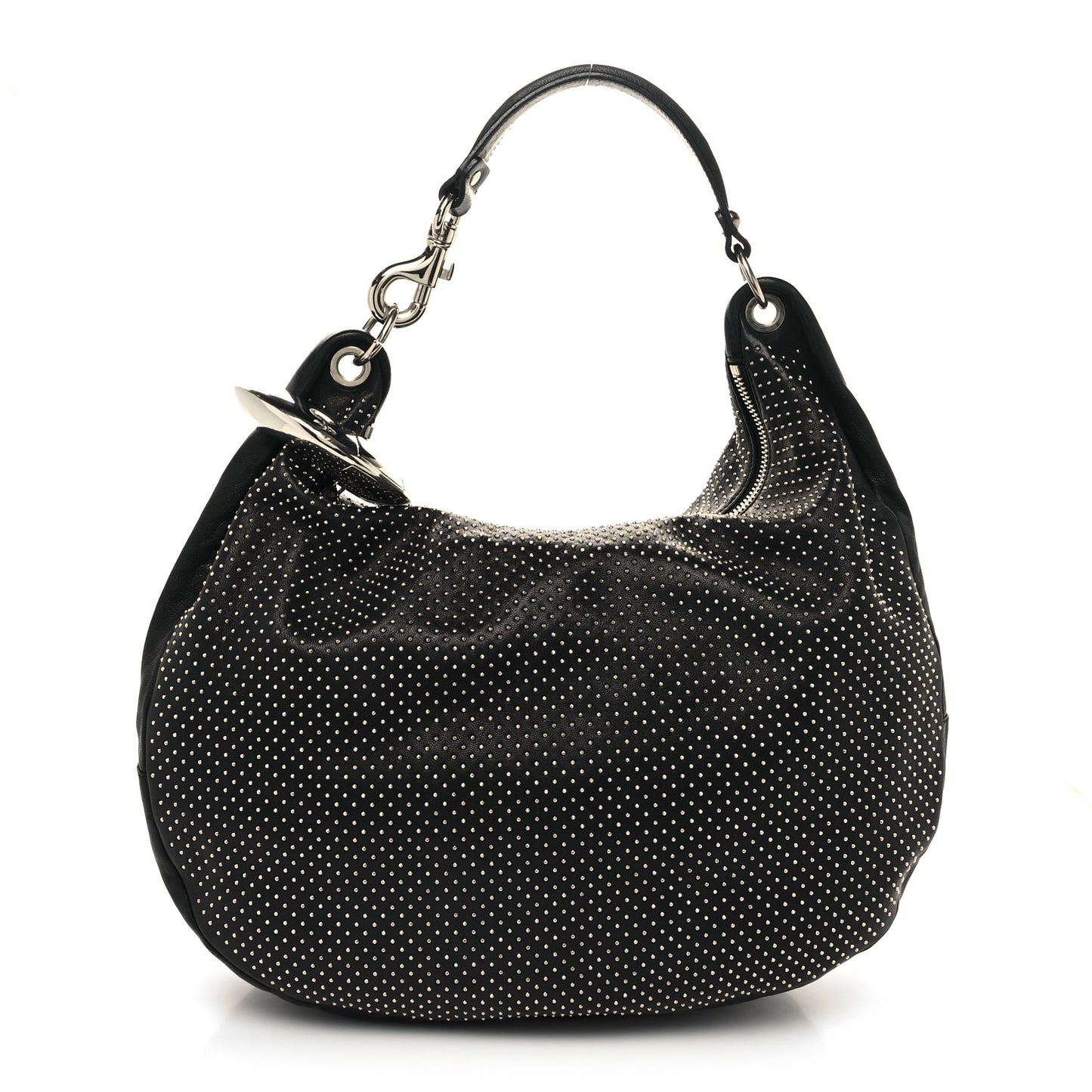 Deerskin Studded Solar Hobo Black