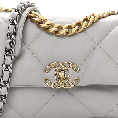 Chanel Lambskin Quilted Medium Chanel 19 Flap Grey 8 of 16
