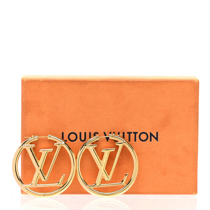 Louis Vuitton Metal Louise Hoop Earrings Gold 5 of 5