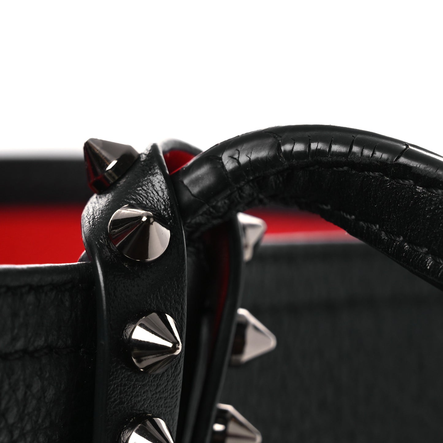 Calfskin Empire Spikes East West Cabata Tote Black
