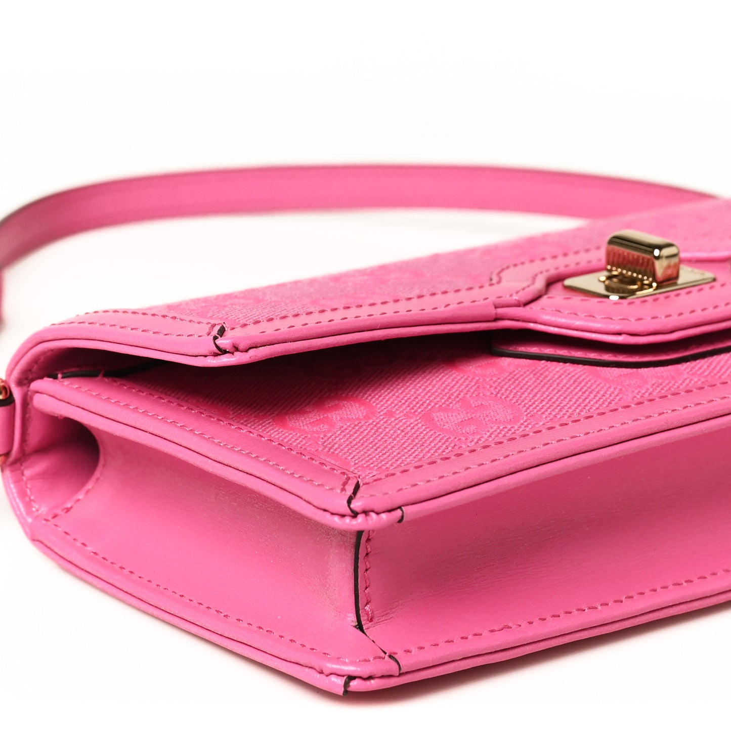 GG Monogram Scratch Lux Calfskin Mini Luce Shoulder Bag Rose Dark Blossom