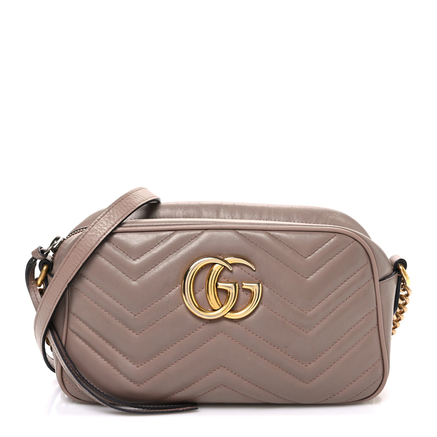 Calfskin Matelasse Small GG Marmont Chain Shoulder Bag Porcelain Rose