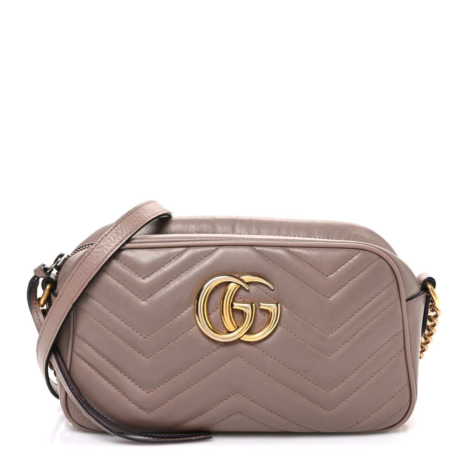 Gucci Calfskin Matelasse Small GG Marmont Chain Shoulder Bag Porcelain Rose 1 of 12