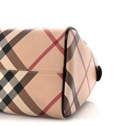 Burberry Nova Check Patent Small Chester Bowling Bag Black 9 of 9