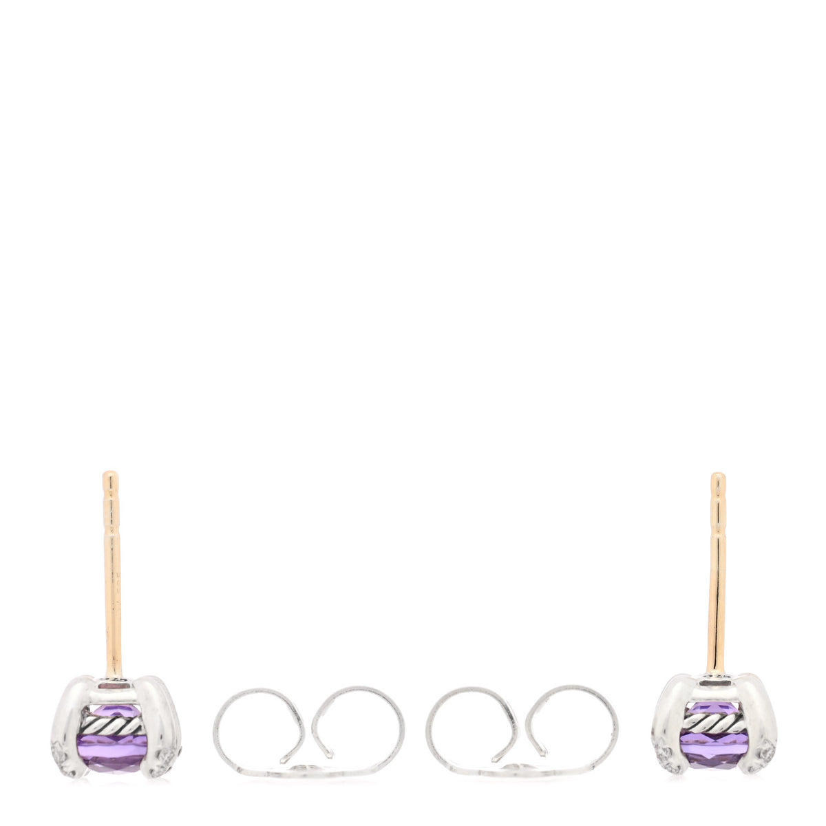 Sterling Silver Diamond Amethyst Petite Chatelaine Earrings