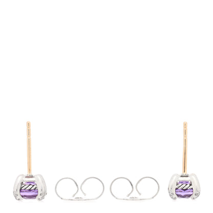 David Yurman Sterling Silver Diamond Amethyst Petite Chatelaine Earrings 3 of 4