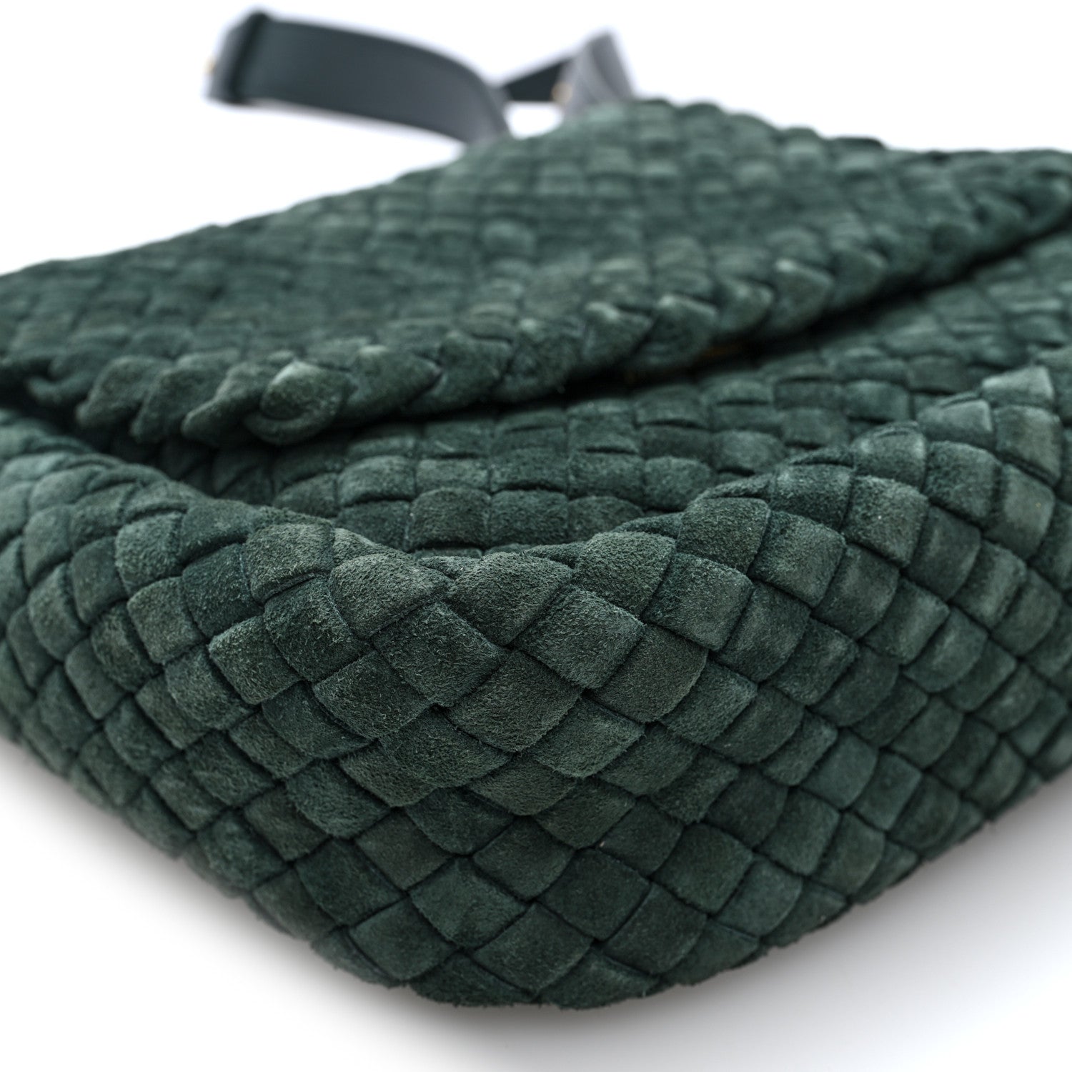 Bottega Veneta Suede Intrecciato Small Cobble Messenger Bag Emerald Green 8 of 10