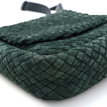 Bottega Veneta Suede Intrecciato Small Cobble Messenger Bag Emerald Green 8 of 10