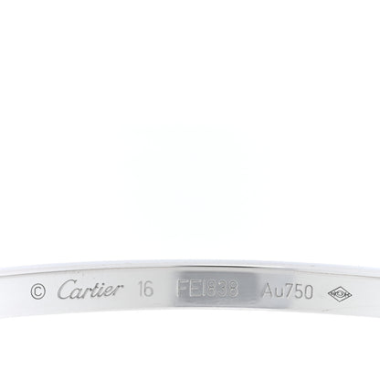 Cartier 18K White Gold 10 Diamond Small LOVE Bracelet 16 4 of 7