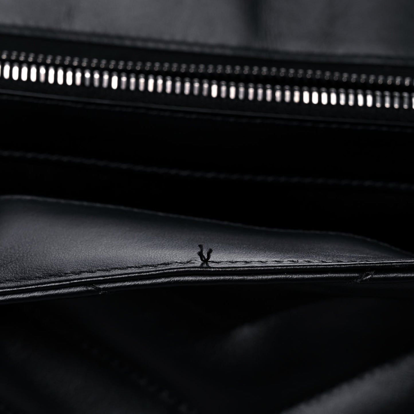 Calfskin Y Quilted Monogram Large Loulou Chain Satchel Black