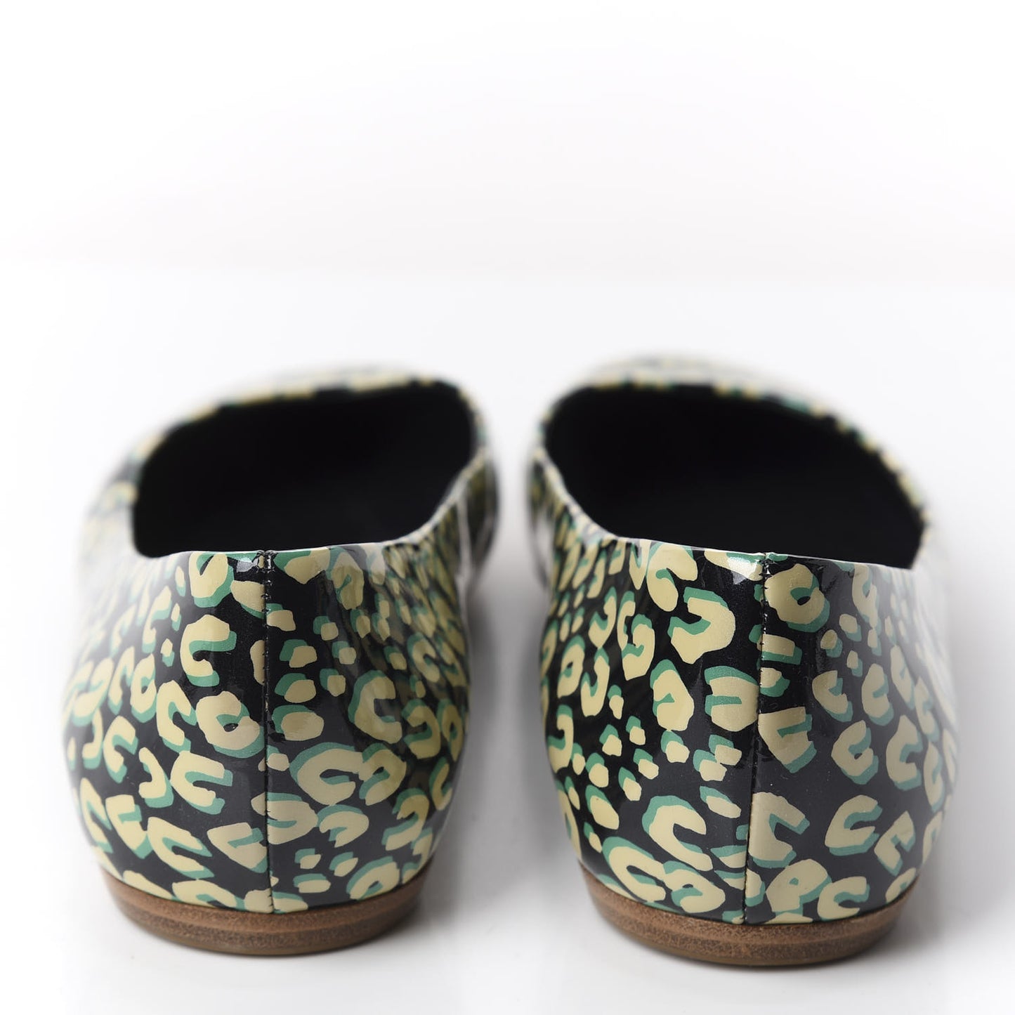 Patent Leopard Ballet Flats 40 Blue Infini