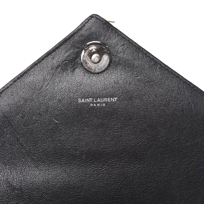 Saint Laurent Sheepskin Matelasse Chevron Monogram Medium College Bag Black 6 of 15