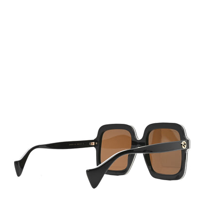 Gucci Acetate Round Frame Sunglasses GG1241S Black White 4 of 7