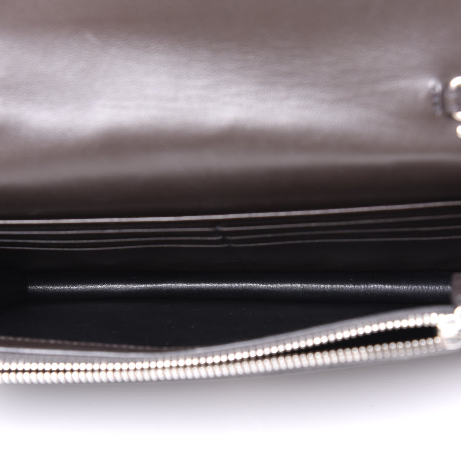 Saint Laurent SAINT LAUREN Croc Embossed Monogram Envelope Chain Wallet Dark Anthracite 4 of 10