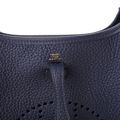 Hermes Taurillon Clemence Amazone Evelyne TPM Bleu Nuit Bleu Indigo 7 of 9