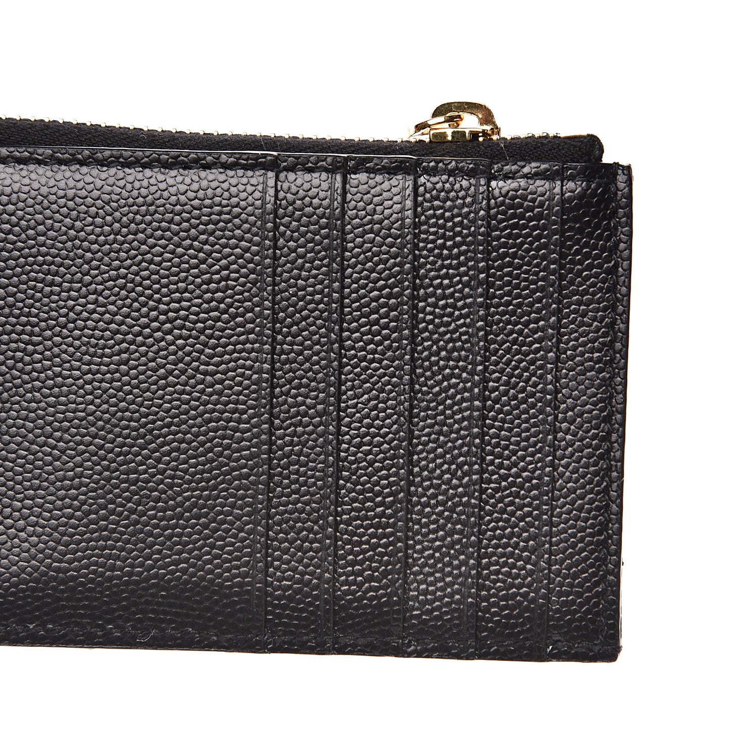 Grain De Poudre Matelasse Chevron Monogram Fragments Zippered Card Case Black