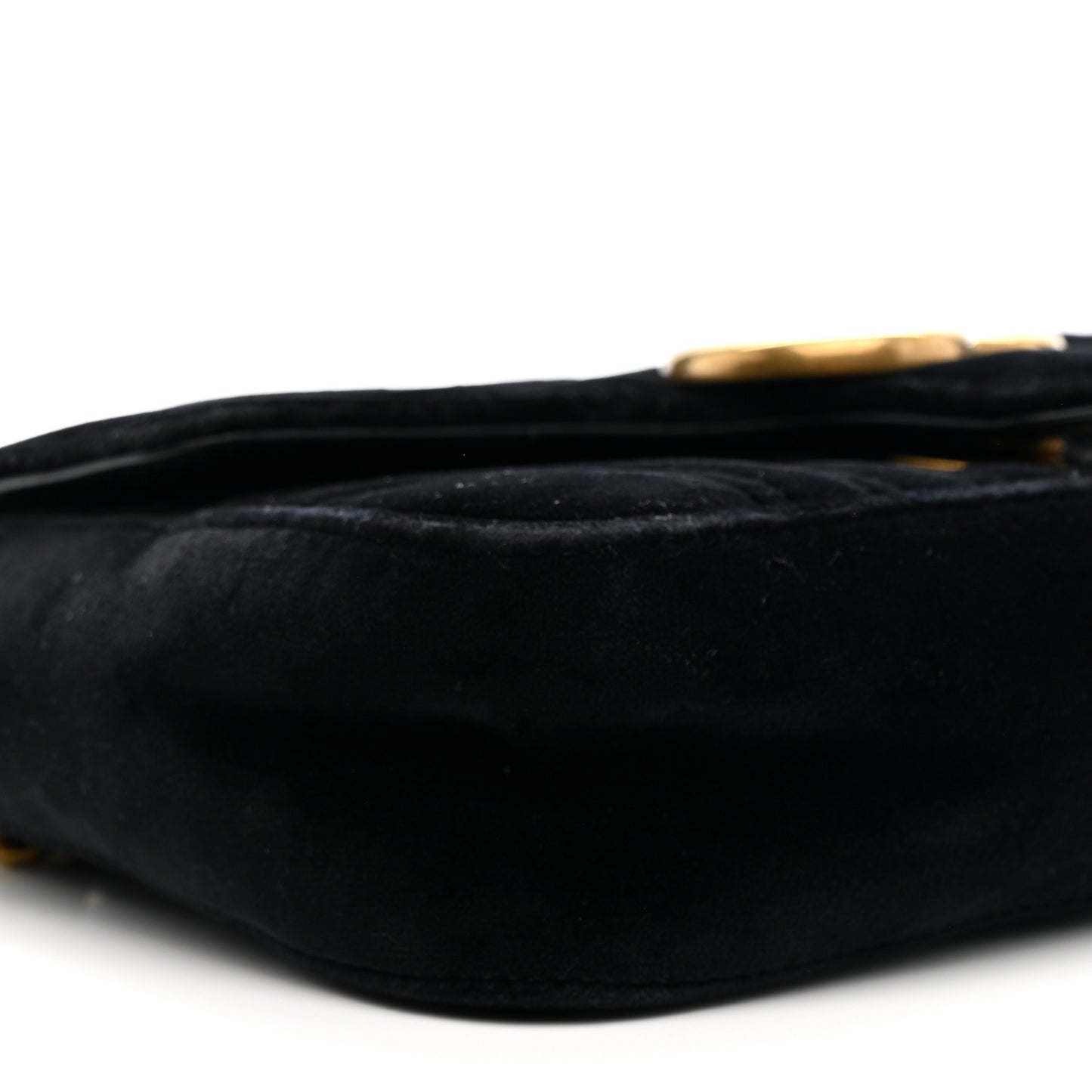 Velvet Matelasse Mini GG Marmont Shoulder Bag Black