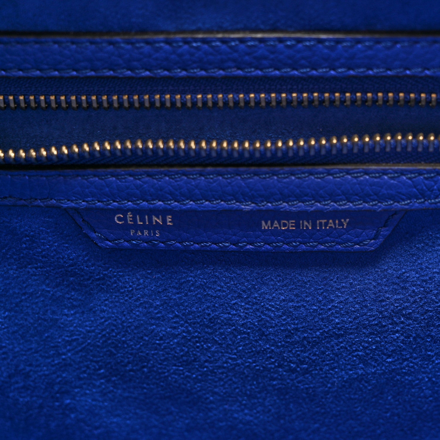 Celine Drummed Calfskin Mini Luggage Indigo 7 of 10