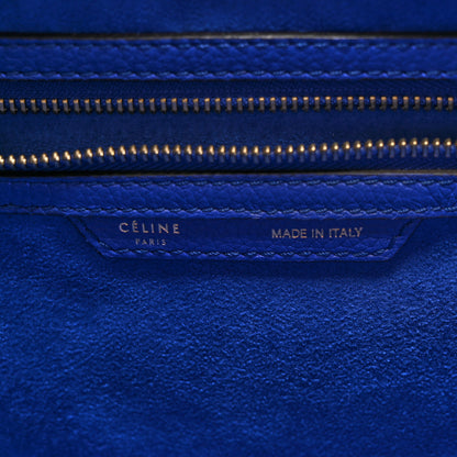 Celine Drummed Calfskin Mini Luggage Indigo 7 of 10