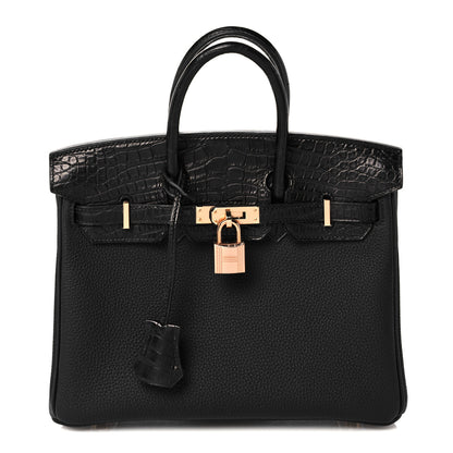 Hermes Togo Matte Alligator Birkin Touch 25 Black 1 of 11