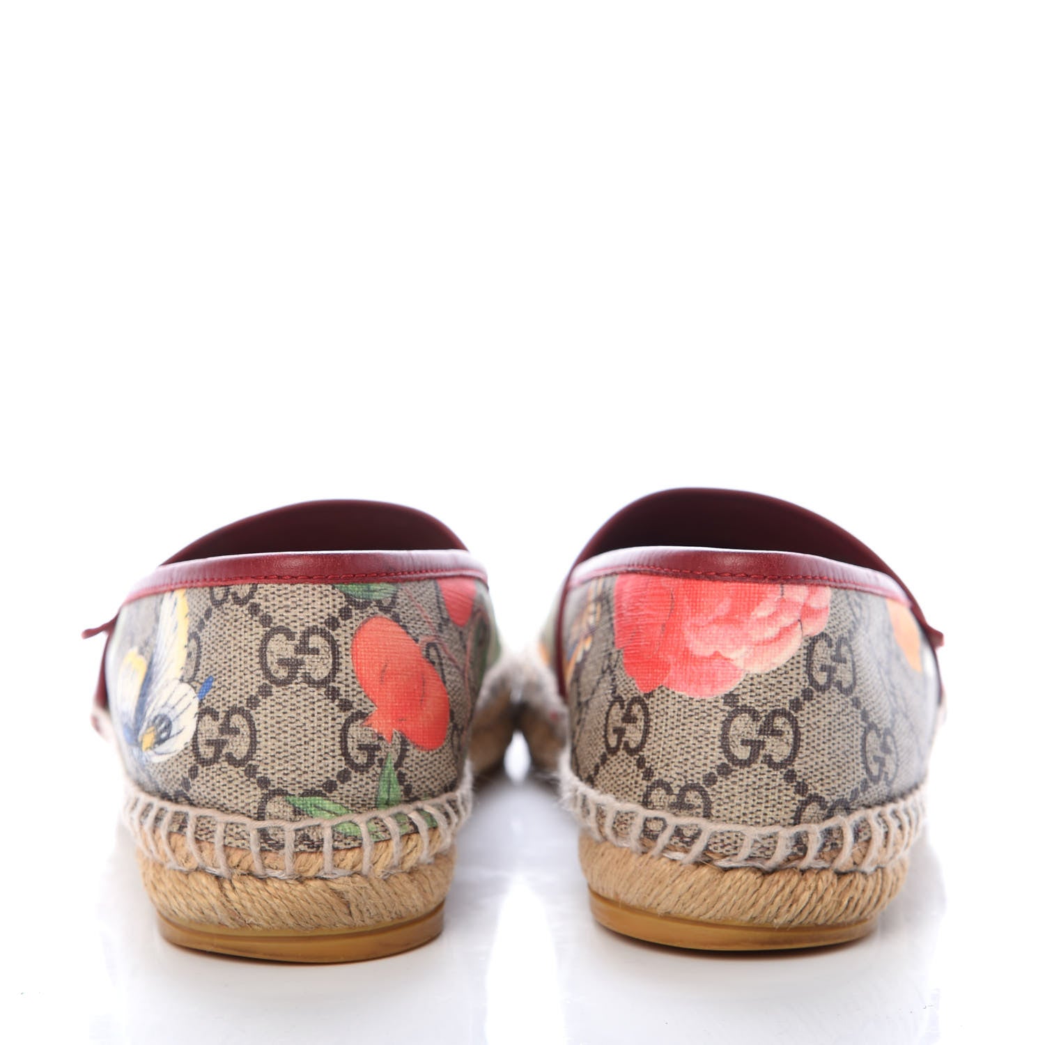 Gucci GG Supreme Monogram Tian Womens Espadrilles 35.5 Beige Multicolor Red 7 of 12