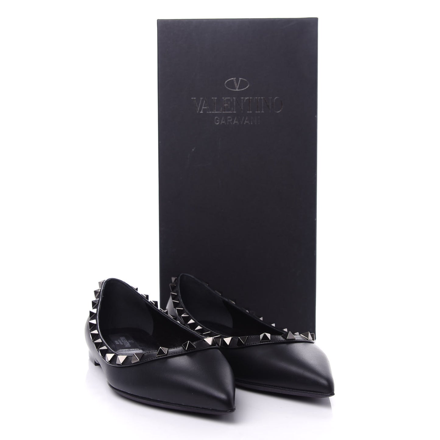 Nappa Rockstud Ballerina Flats 36.5 Black