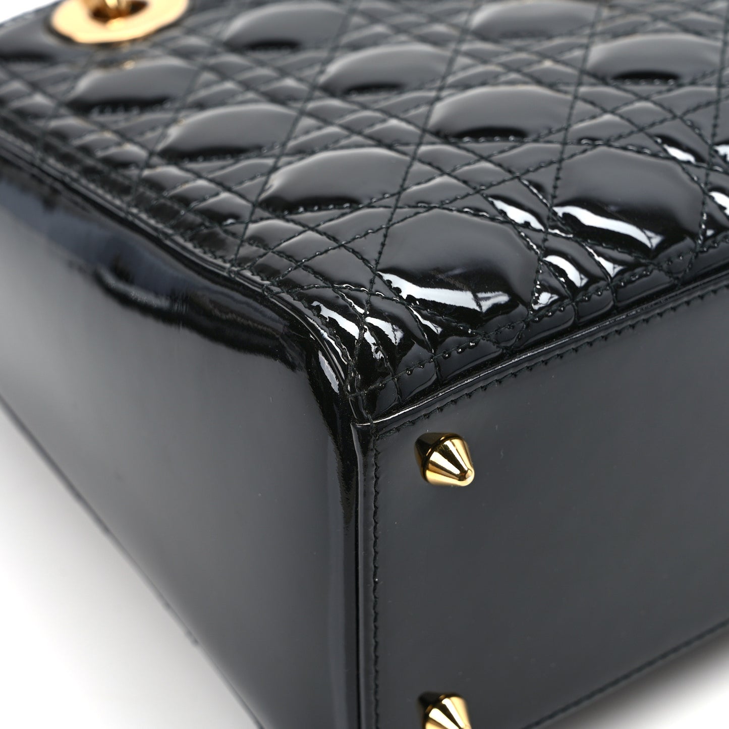 Patent Cannage Medium Lady Dior Black