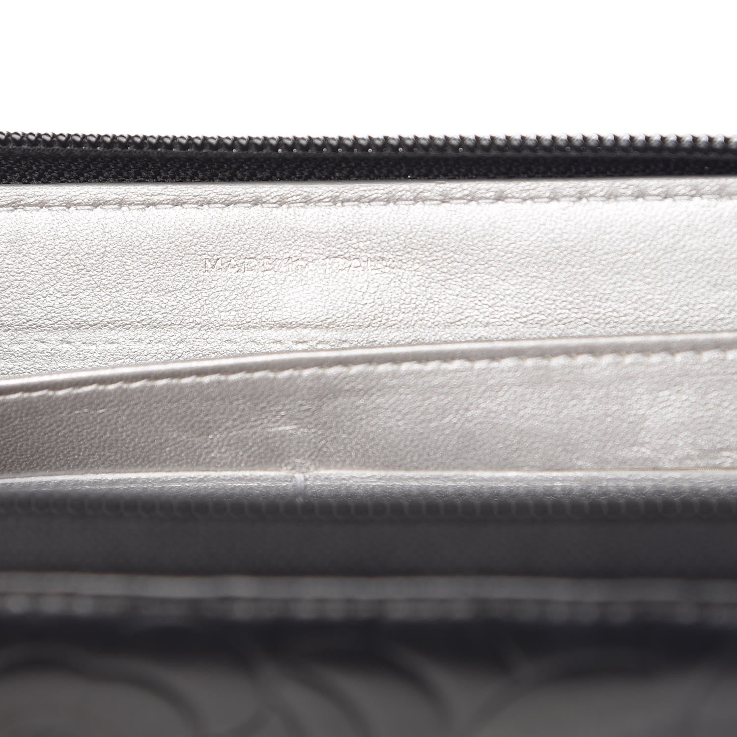 Chanel Lambskin Camellia Embossed Large Zip Around Gusset Wallet Black 7 of 9