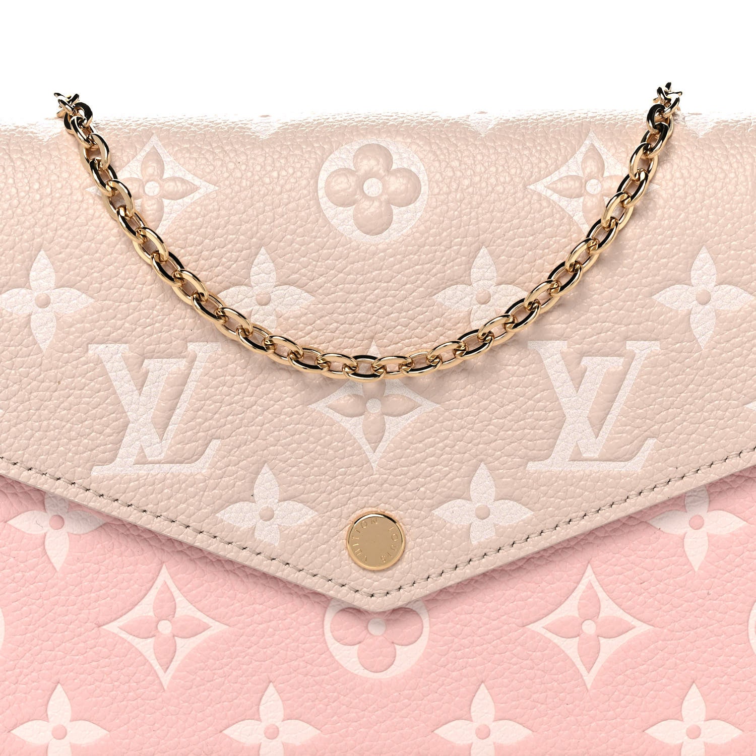 Louis Vuitton Empreinte Spring in the City Felicie Pochette Chain Wallet Pink Beige Yellow 7 of 10