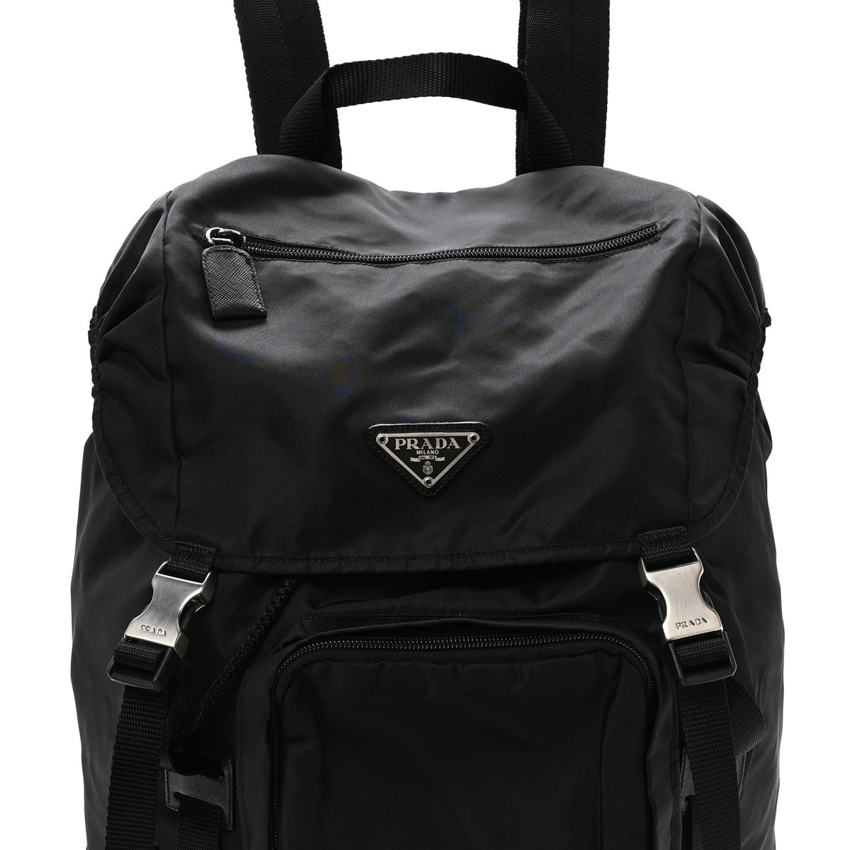 Prada Tessuto Nylon Montagna Double Buckle Backpack Black 8 of 10
