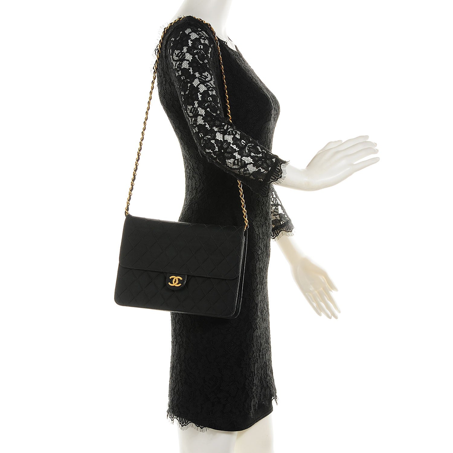 Chanel Lambskin Quilted Medium Single Flap Navy Blue 2 of 8